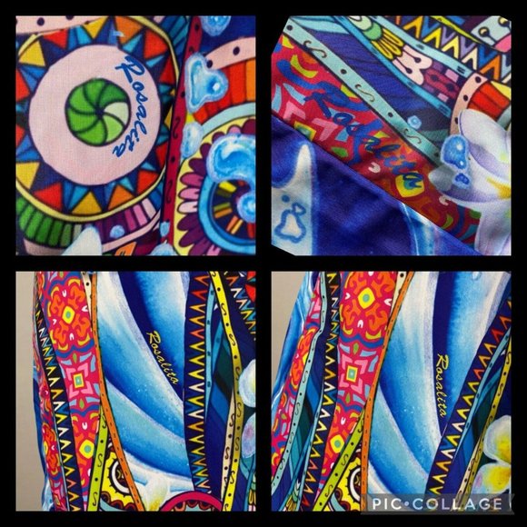 Rosalita McGee M Floral Patterned Artsy Abstract Pom Pom Accented Skirt - Picture 5 of 12